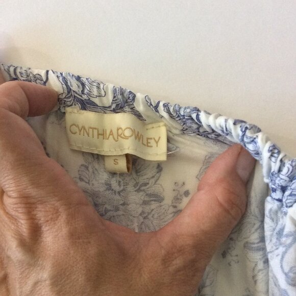 Cynthia Rowley Blue & White Blouse Size Small NWOT - Picture 4 of 5